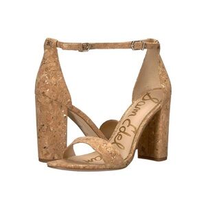 Sam Edelman Yaro Ankle Strap Cork Textured Sandals